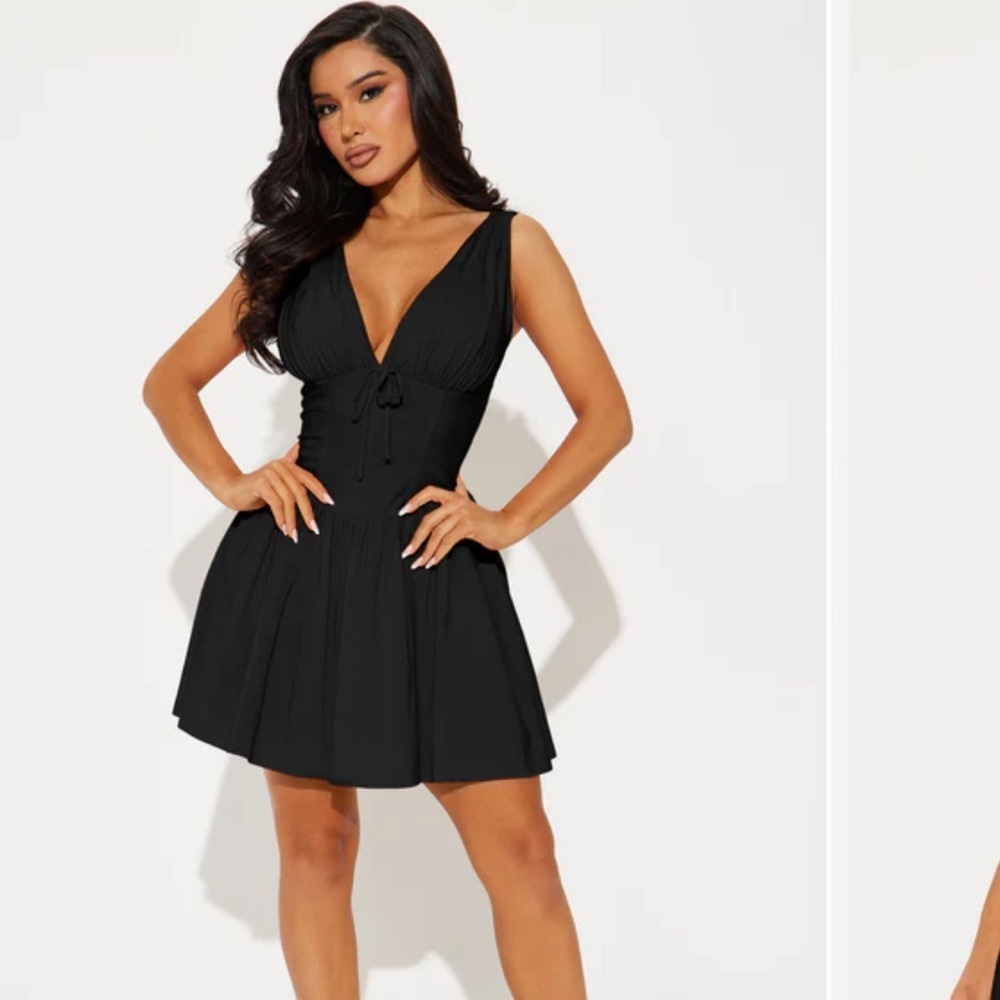 Sandra Poplin Mini Dress - Black
